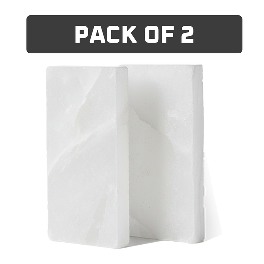 Himalayan White Salt Tiles - 8" x 4" x 1"- Pack 2