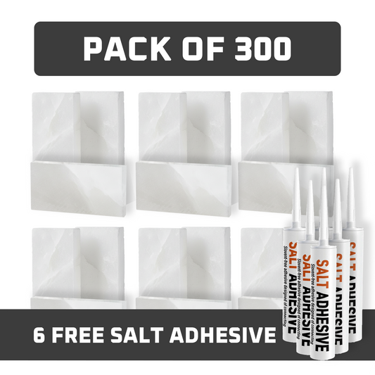Himalayan White Salt Tiles - Pack of 300 With 9 Salt Adhesive