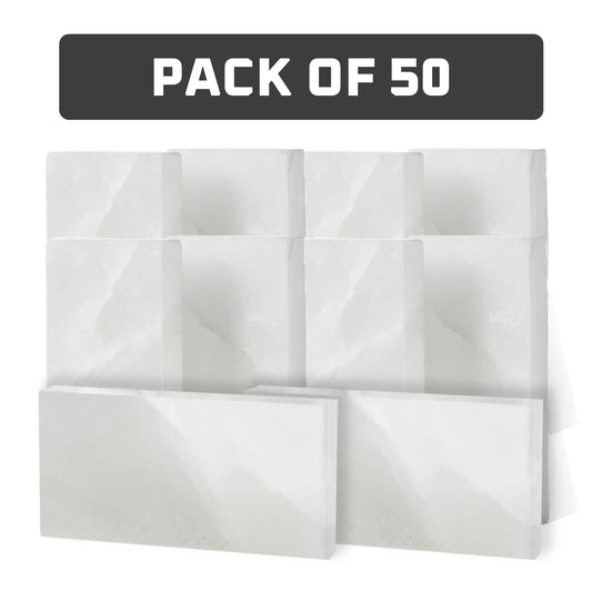 Himalayan White Salt Tiles 8" x 4" x 1"- Pack of 50