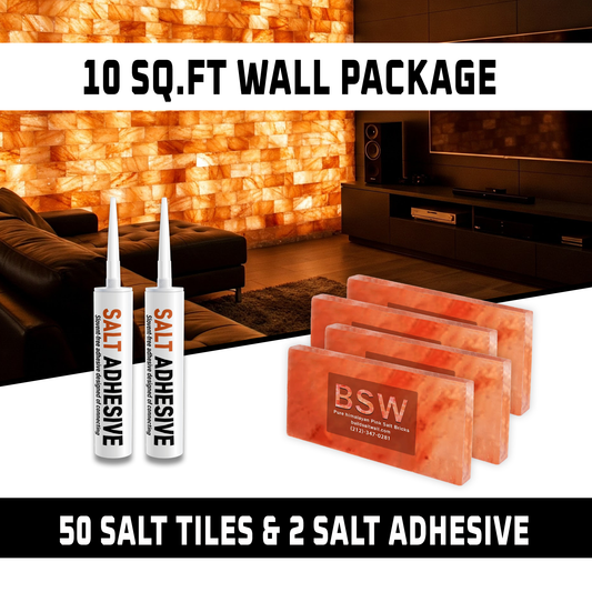 Build 10 sq. ft. Salt Wall With 50 Himalayan Salt Tiles and 2 Salt Adhesive