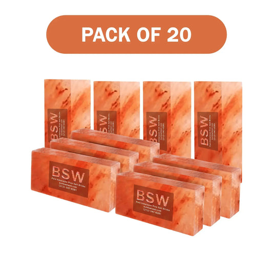 Himalayan Salt Bricks 8" x 4" x 2" - Pack of 20