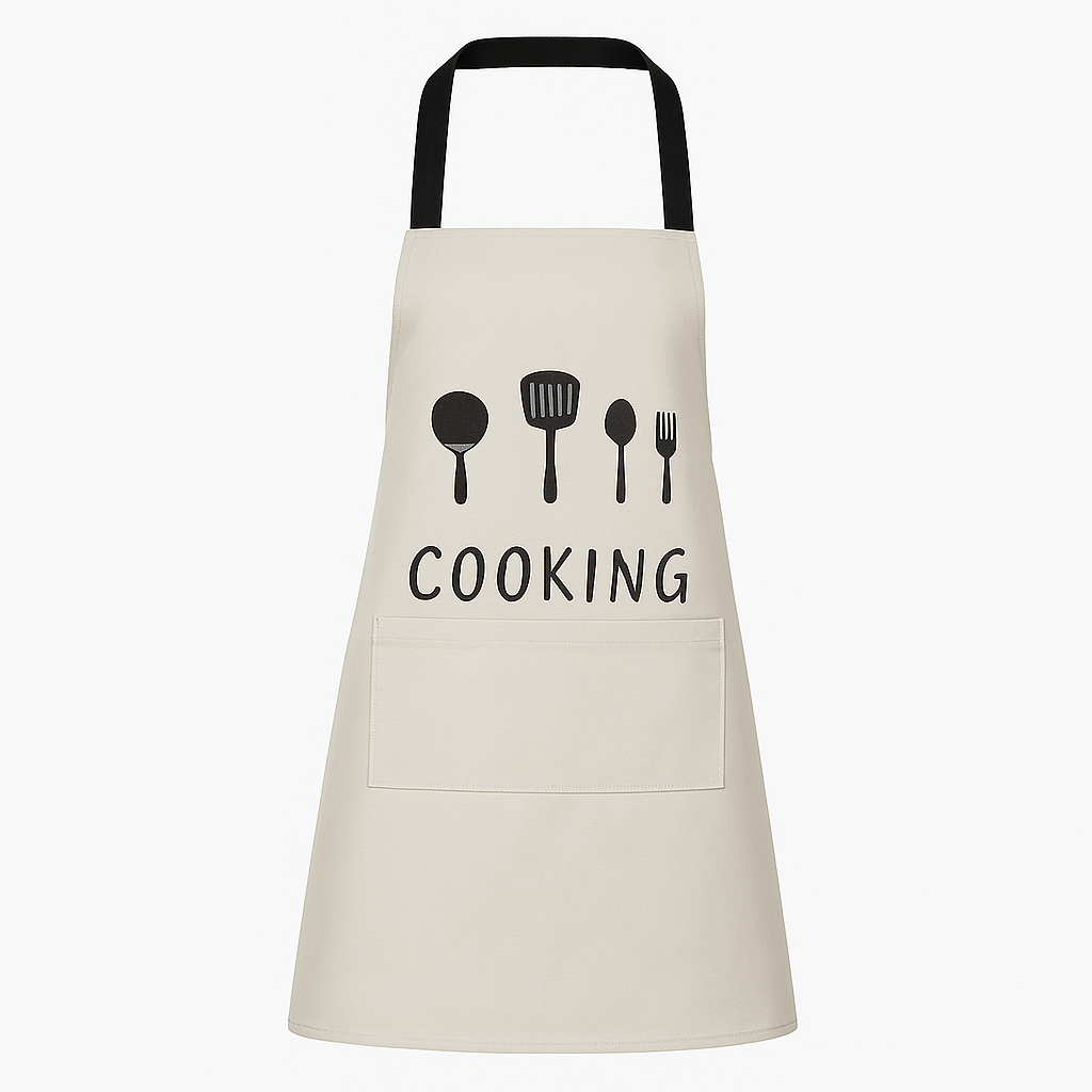 1Pc Cooking Apron with Front Pocket (Assorted) – Waterproof Kitchen Apron for Men & Women | Adjustable Chef Apron for Home Cooking & BBQ
