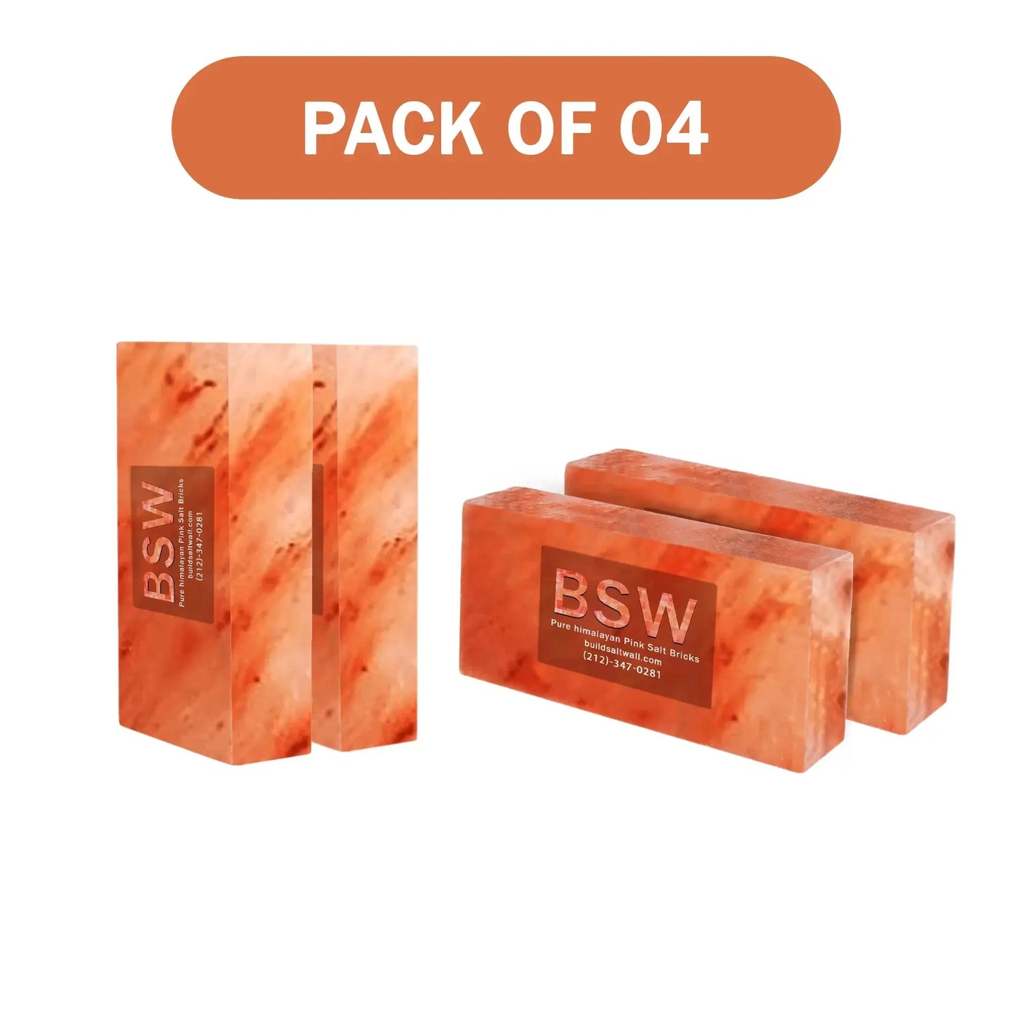 Himalayan Salt Bricks 8" x 4" x 2" - Pack of 4