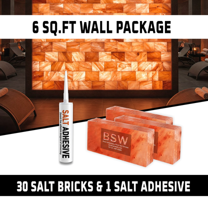 Build 6 sq. ft. Pink Salt Wall With 30 Himalayan Salt Bricks and 1 Salt Adhesive