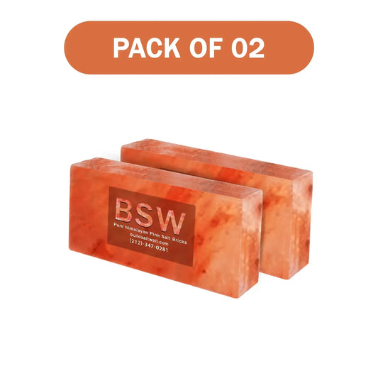 Himalayan Salt Bricks 8" x 4" x 2" - Pack of 2