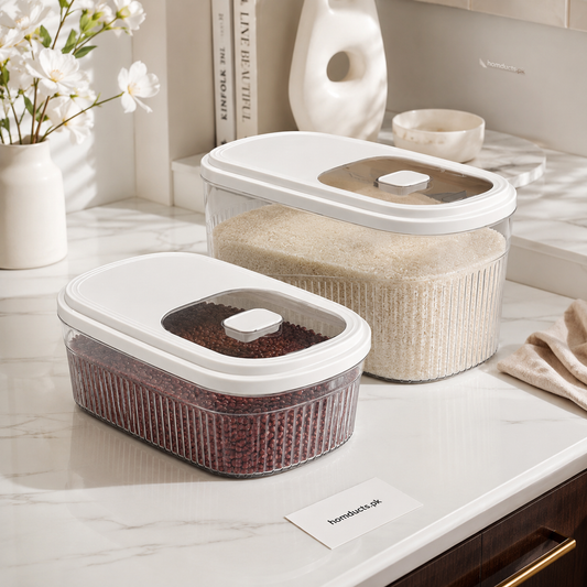 Premium Airtight Rice Storage Container with Sliding Lid & Measuring Cup – 1 PC (5kg / 10kg / 15kg)