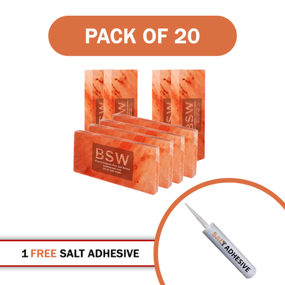 Build 4 sq. ft. Wall With (20 Pink Salt Tiles and 1 Salt Adhesive for Spa Sauna)