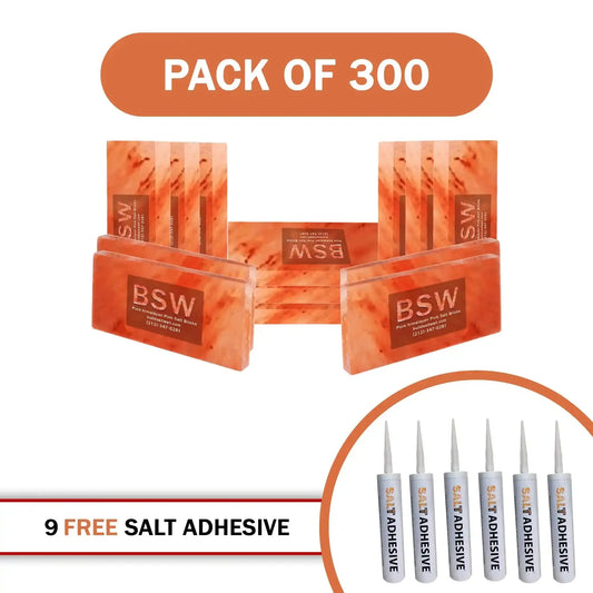 Himalayan Pink Salt Tiles - Pack of 300 With 9 Salt Adhesive