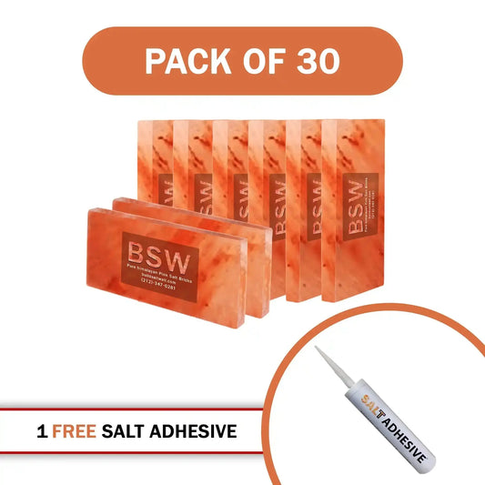 Himalayan Pink Salt Tiles – Pack of 30 With Salt Adhesive