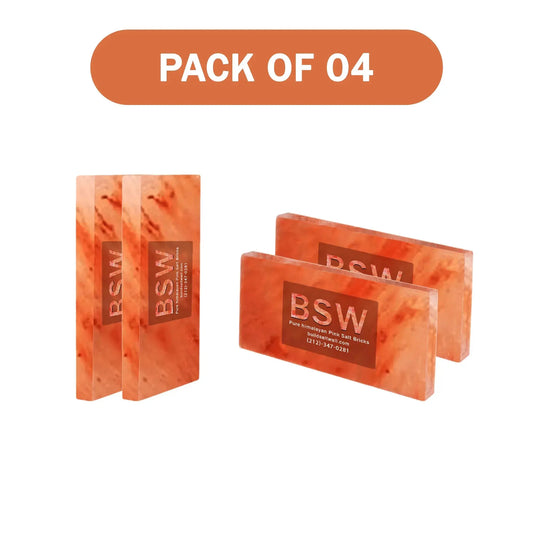 Himalayan Pink Salt Tiles 8" x 4" x 1" - Pack of 4
