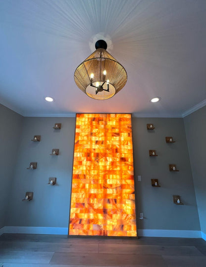 Build 2 sq. ft. Salt Wall (10 Himalayan Salt Tiles 8" x 4" x 1" With 1 Salt Adhesives)