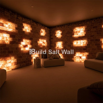 Build 40 sq. ft. Salt Wall (200 Himalayan Salt Tiles 8" x 4" x 1" and 6 Salt Adhesives)