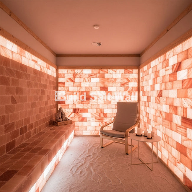 Build 40 sq. ft. Salt Wall (200 Himalayan Salt Tiles 8" x 4" x 1" and 6 Salt Adhesives)
