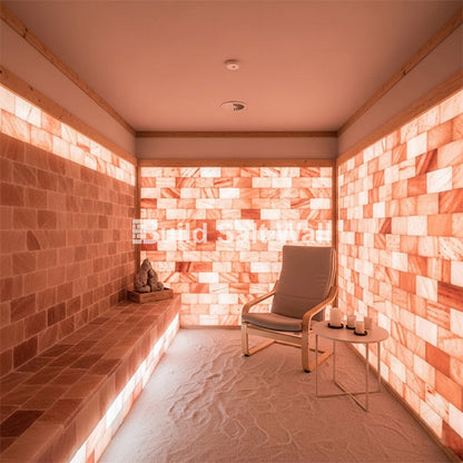 Build 40 sq. ft. Salt Wall (200 Himalayan Salt Tiles 8" x 4" x 1" and 6 Salt Adhesives)