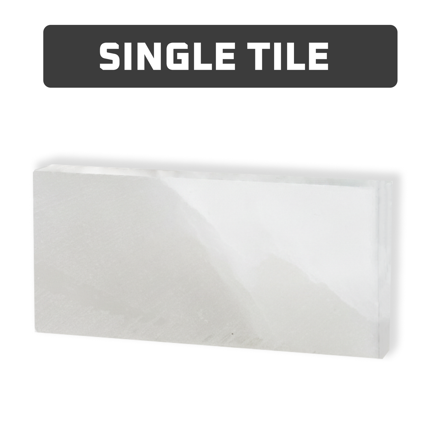 Himalayan White Salt Tile - 8" x 4" x 1" - Single