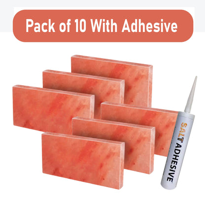 Build 2 sq. ft. Salt Wall (10 Himalayan Salt Tiles 8" x 4" x 1" With 1 Salt Adhesives)