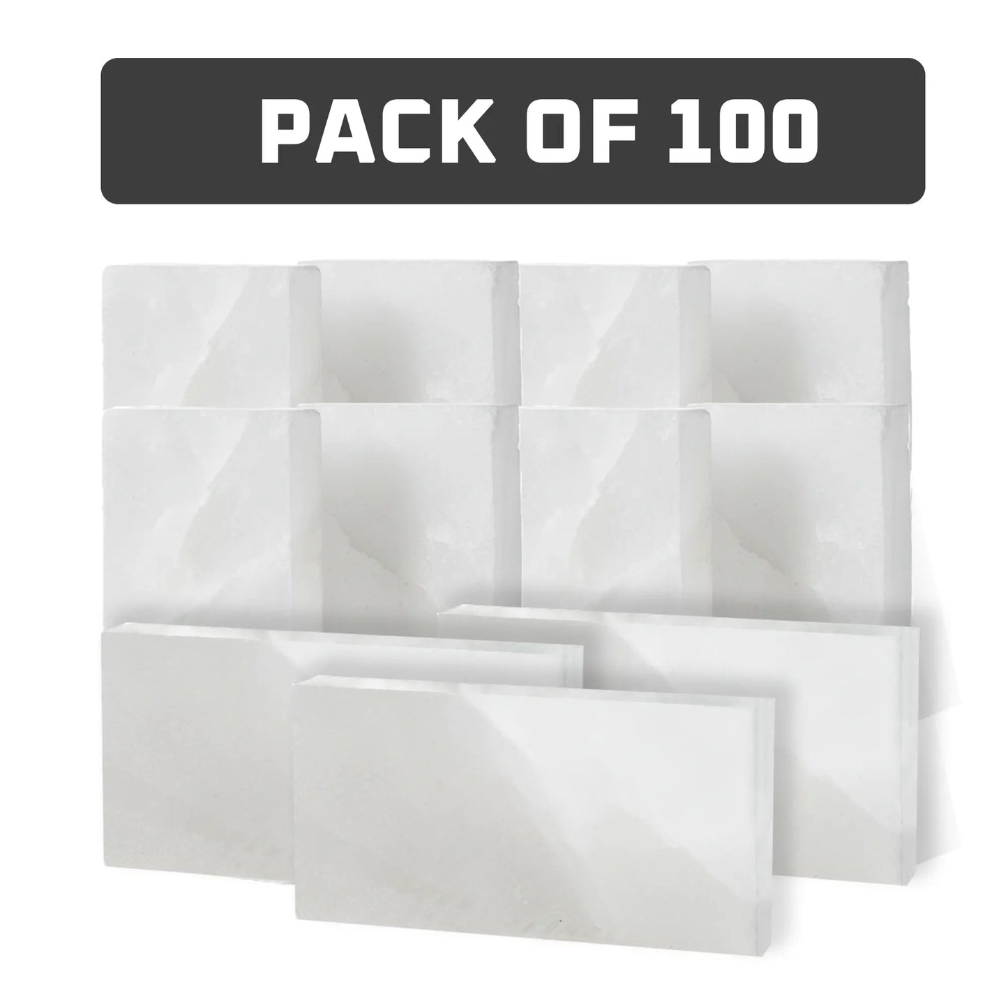 Himalayan White Salt Tiles 8" x 4" x 1"- Pack of 100