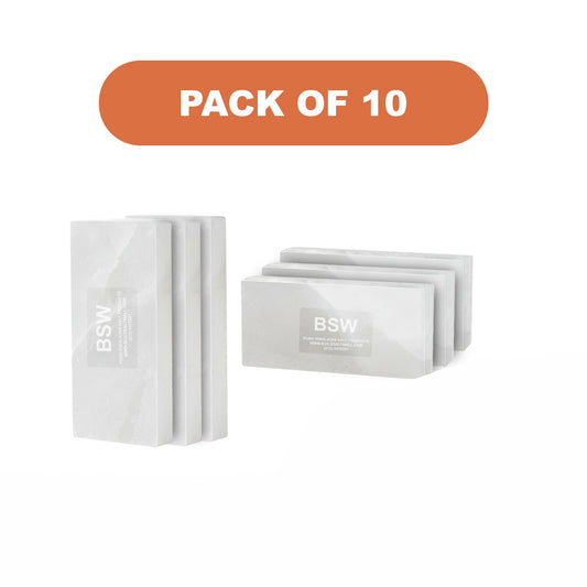 Himalayan White Salt Tiles 8" x 4" x 1" – Pack of 10