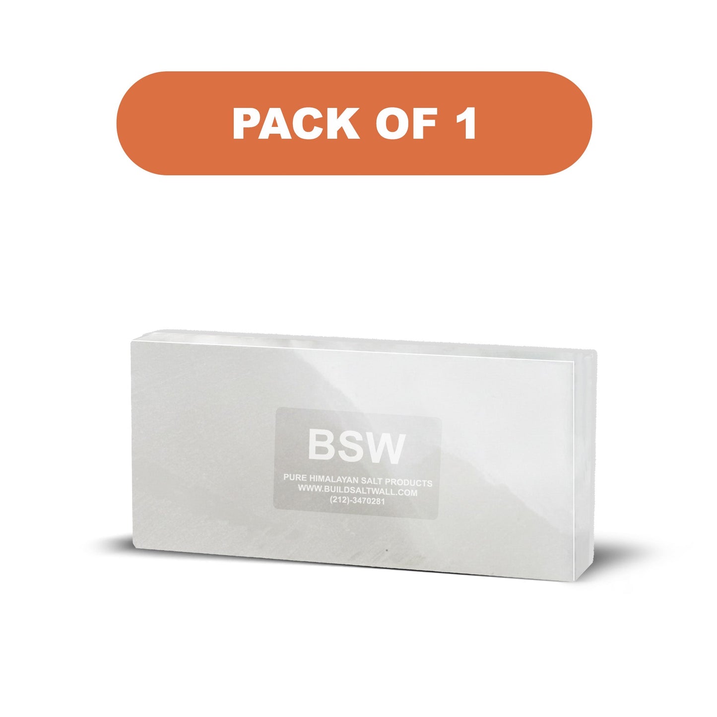 Himalayan White Salt Tile - 8" x 4" x 1" - Single