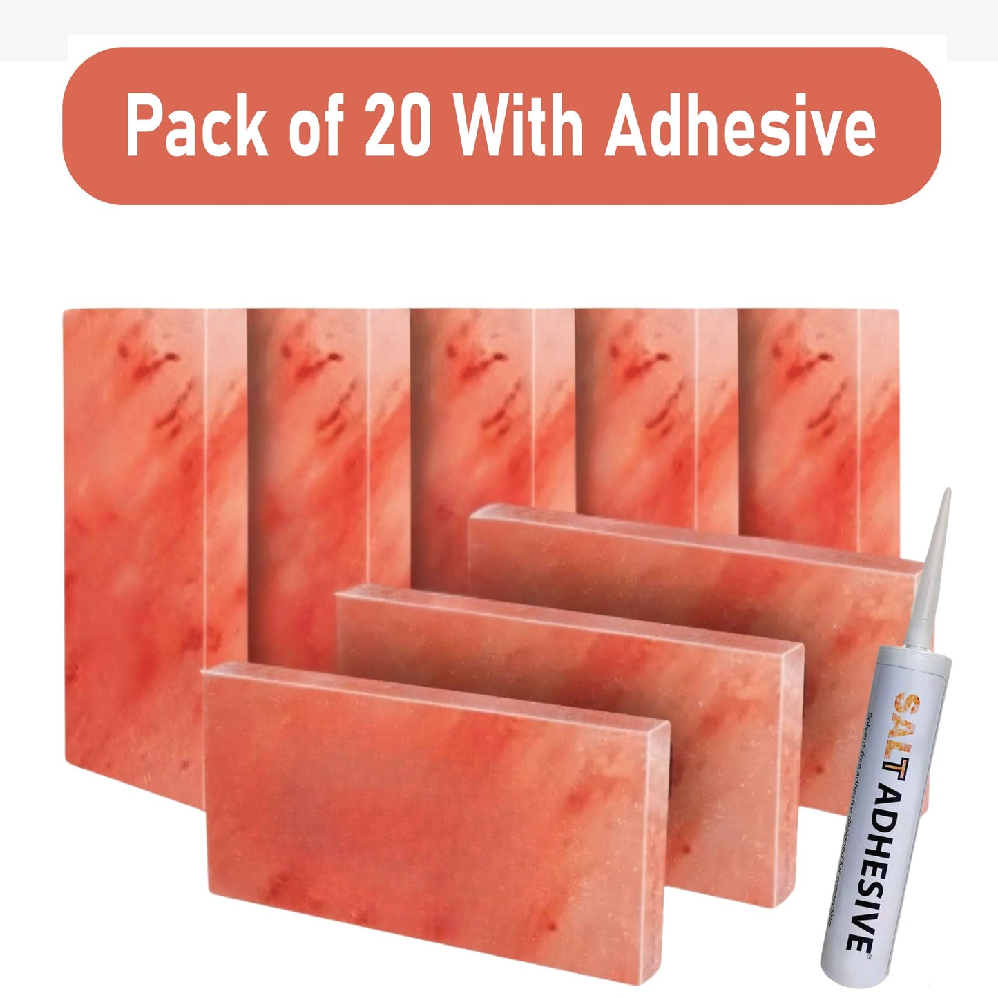 Build 4 sq. ft. Wall With (20 Pink Salt Tiles and 1 Salt Adhesive for Spa Sauna)