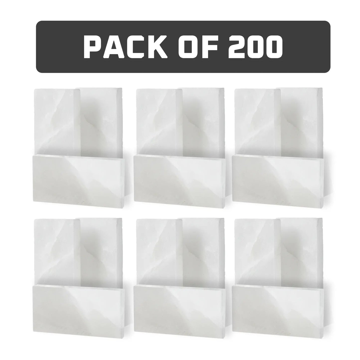 Himalayan White Salt Tiles 8" x 4" x 1"- Pack of 200