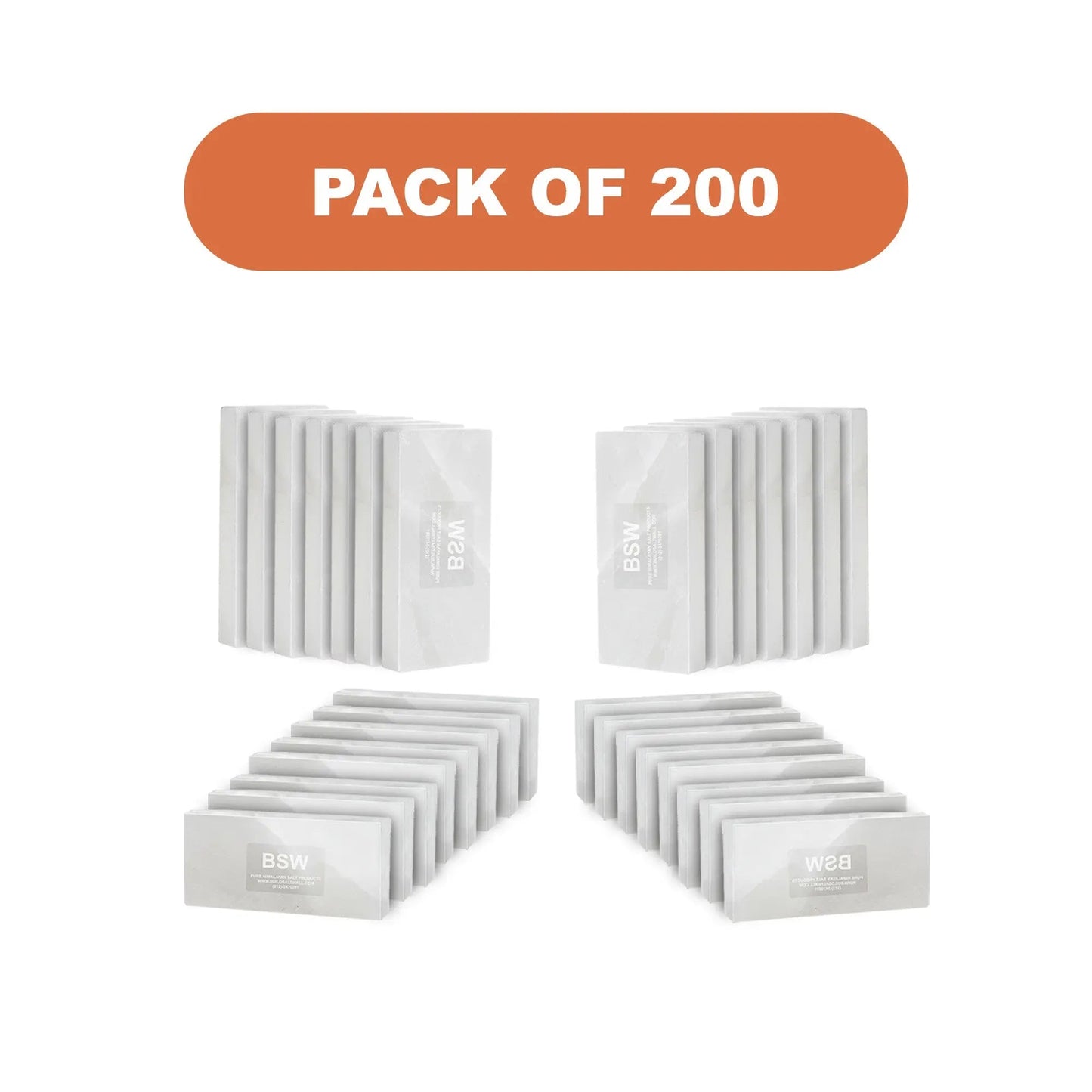 Himalayan White Salt Tiles 8" x 4" x 1"- Pack of 200