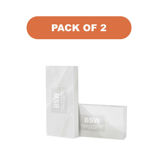 Himalayan White Salt Tiles - 8" x 4" x 1"- Pack 2