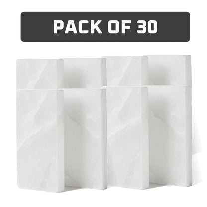 Himalayan White Salt Tiles 8" x 4" x 1" – Pack of 30