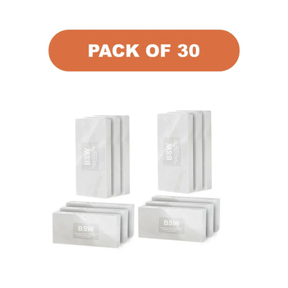 Himalayan White Salt Tiles 8" x 4" x 1" – Pack of 30