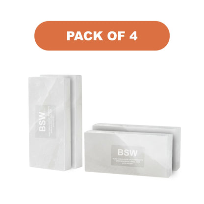 Himalayan White Salt Tiles 8" x 4" x 1" - Pack of 4