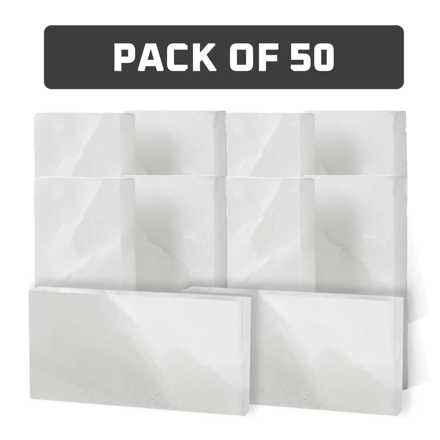 Himalayan White Salt Tiles 8" x 4" x 1"- Pack of 50