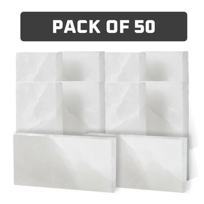 Himalayan White Salt Tiles 8" x 4" x 1"- Pack of 50