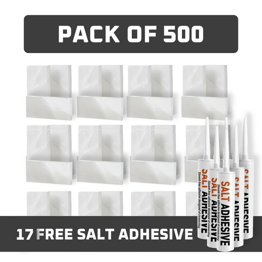 Himalayan White Salt Tiles - Pack of 500 With 17 Salt Adhesive