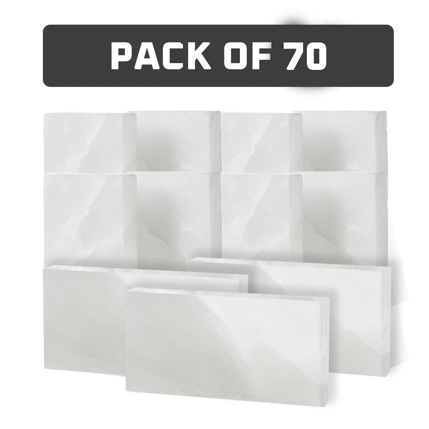 Himalayan White Salt Tiles 8" x 4" x 1"- Pack of 70