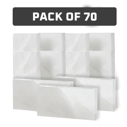 Himalayan White Salt Tiles 8" x 4" x 1"- Pack of 70