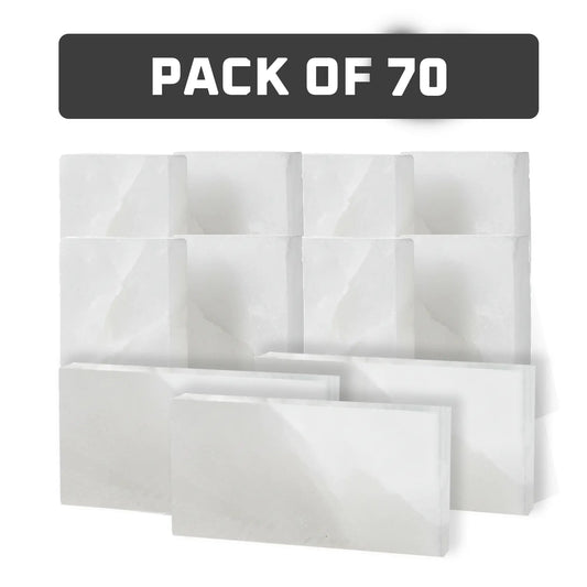 Himalayan White Salt Tiles 8" x 4" x 1"- Pack of 70