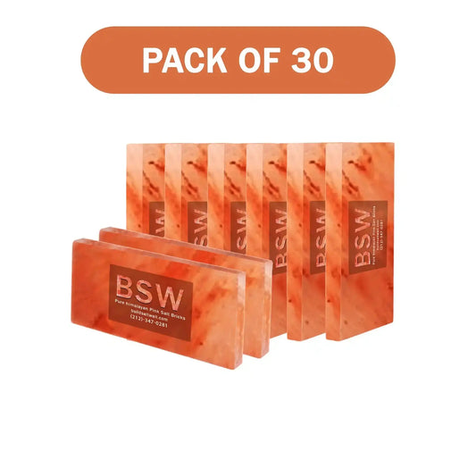 Himalayan Pink Salt Tiles 8" x 4" x 1" – Pack of 30