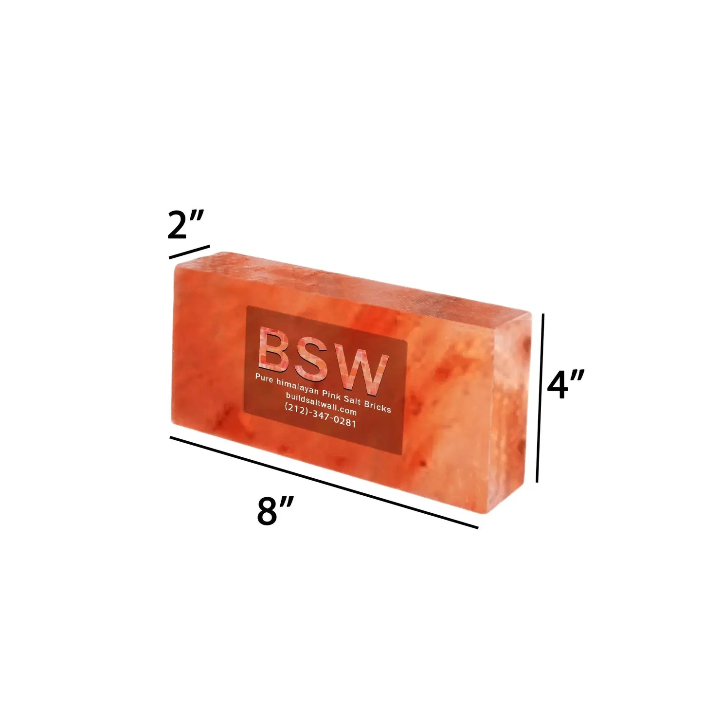 Himalayan Pink Salt Brick 8" x 4" x 2" Single