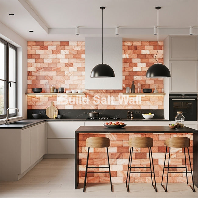 Build 40 sq. ft. Salt Wall (200 Himalayan Salt Tiles 8" x 4" x 1" and 6 Salt Adhesives)