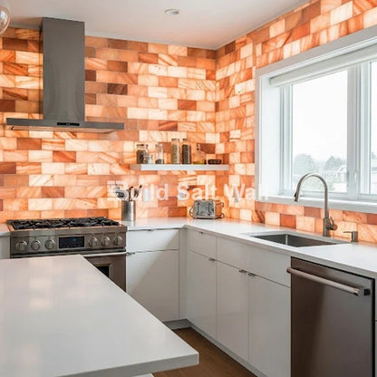 Build 2 sq. ft. Salt Wall (10 Himalayan Salt Tiles 8" x 4" x 1" With 1 Salt Adhesives)