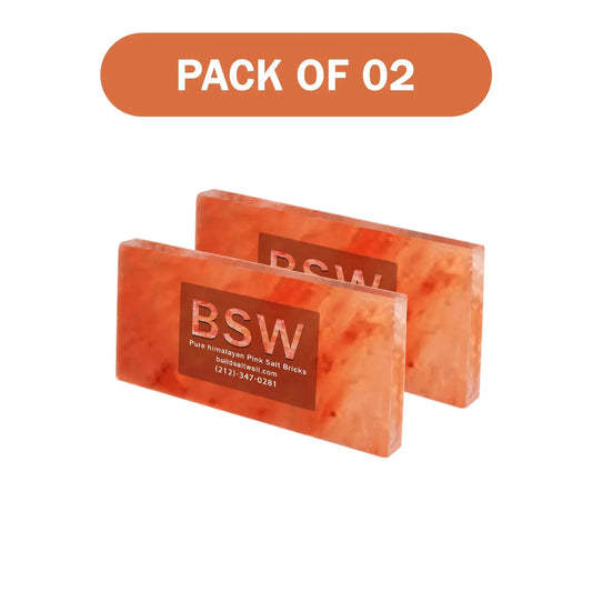 Himalayan Pink Salt Tiles - 8" x 4" x 1"- Pack 2