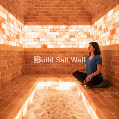 Build 4 sq. ft. Wall With (20 Pink Salt Tiles and 1 Salt Adhesive for Spa Sauna)