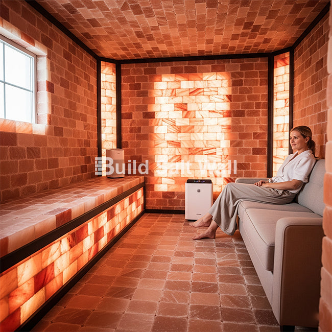 Build 6 sq. ft. Pink Salt Wall With 30 Himalayan Salt Bricks and 1 Salt Adhesive